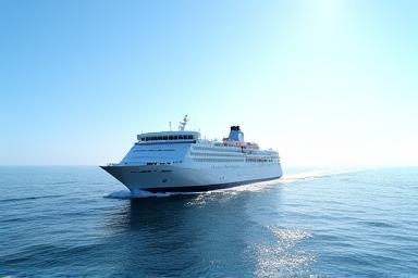 Modern ferry sailing across calm water